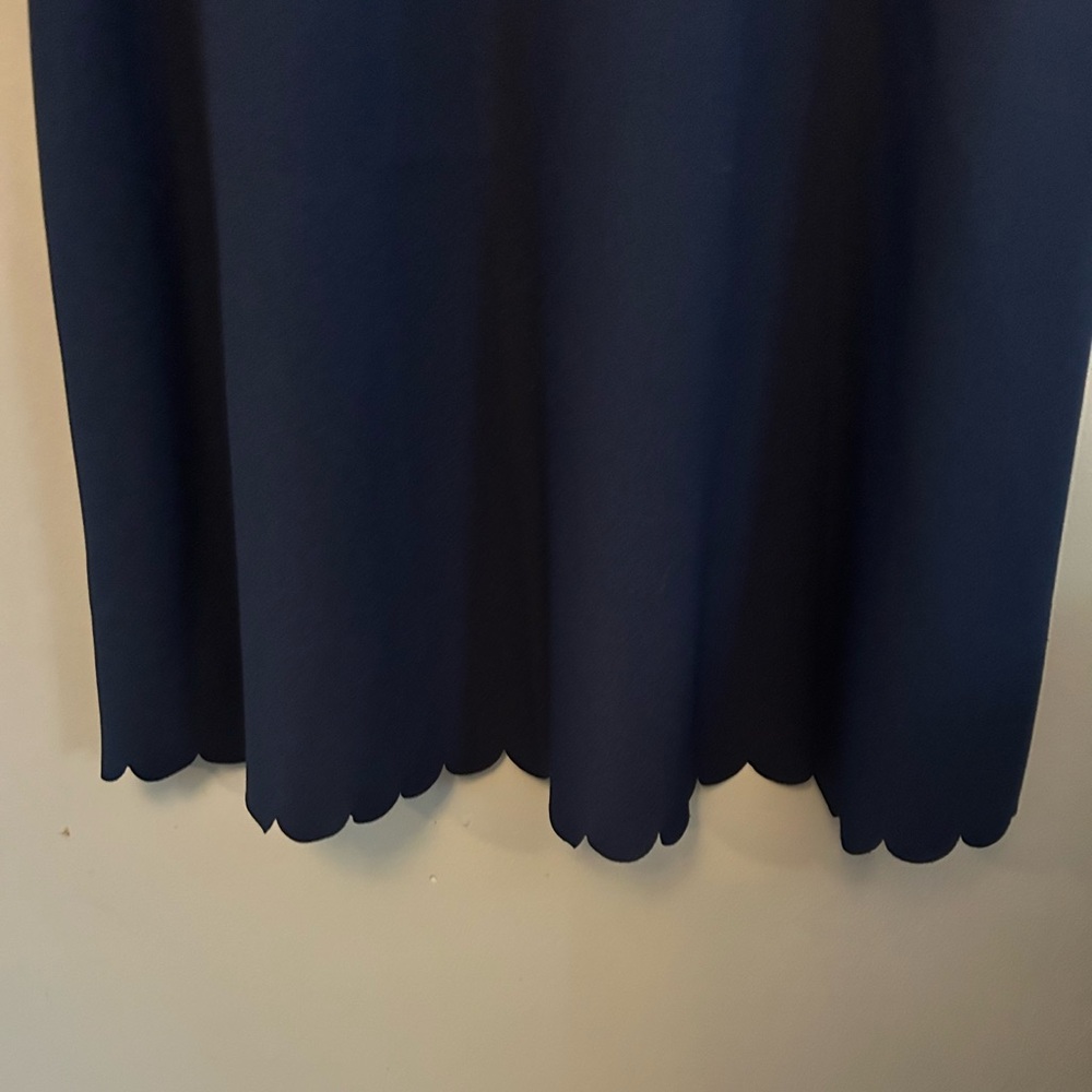 Banana Republic Factory Dress - Navy scalloped sheath short sleeve skater style - Picture 5 of 9